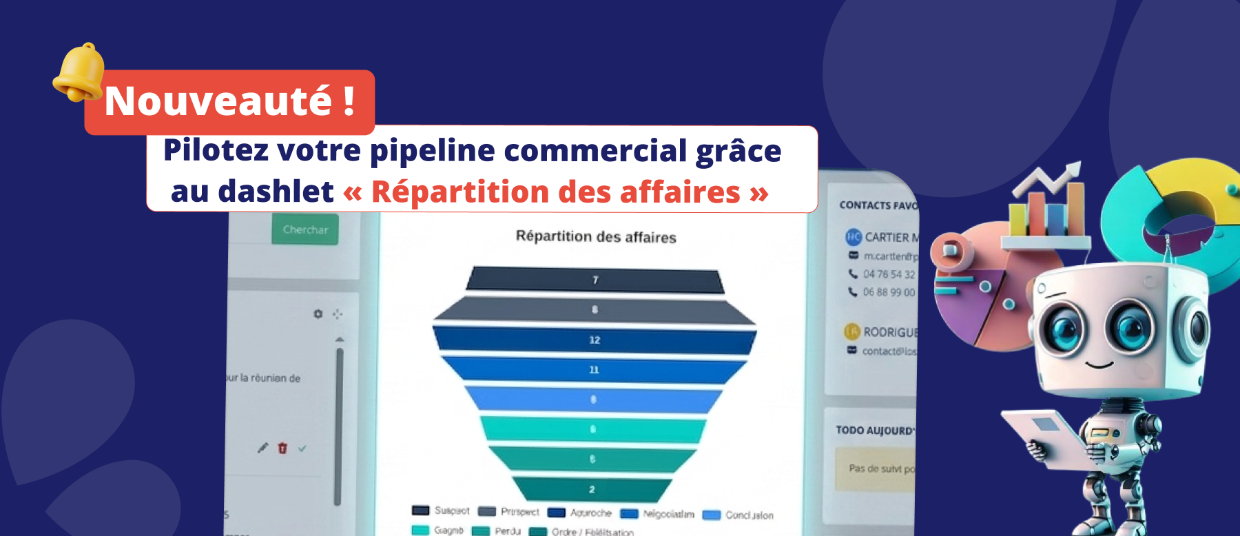 Nouveauté FazaCRM : pilotez votre pipeline commercial grâce au dashlet « Répartition des affaires »